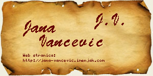 Jana Vančević vizit kartica